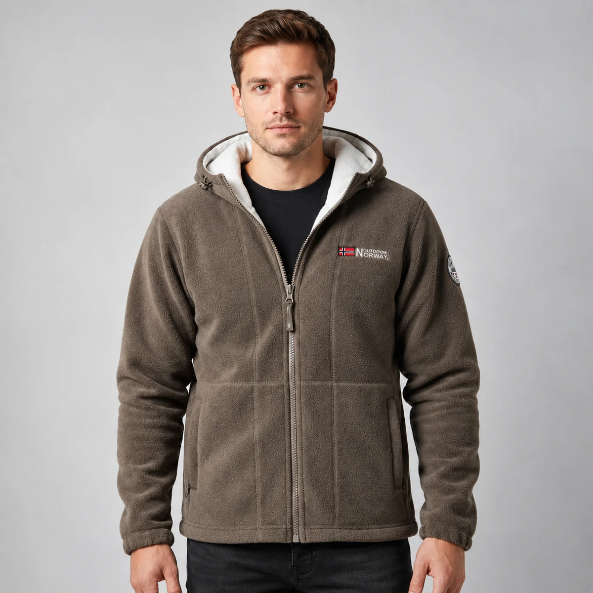 Privazz | Men’s Hooded Jacket – Embroidered Winter Hoodie Jacket - Nordwell™