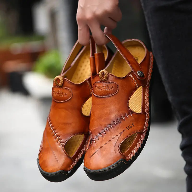Privazz | Men's High Quality Soft Leather Casual Sandals - CloudWay™