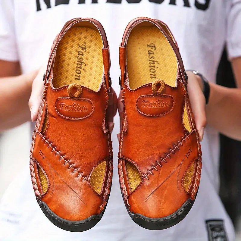 Privazz | Men's High Quality Soft Leather Casual Sandals - CloudWay™