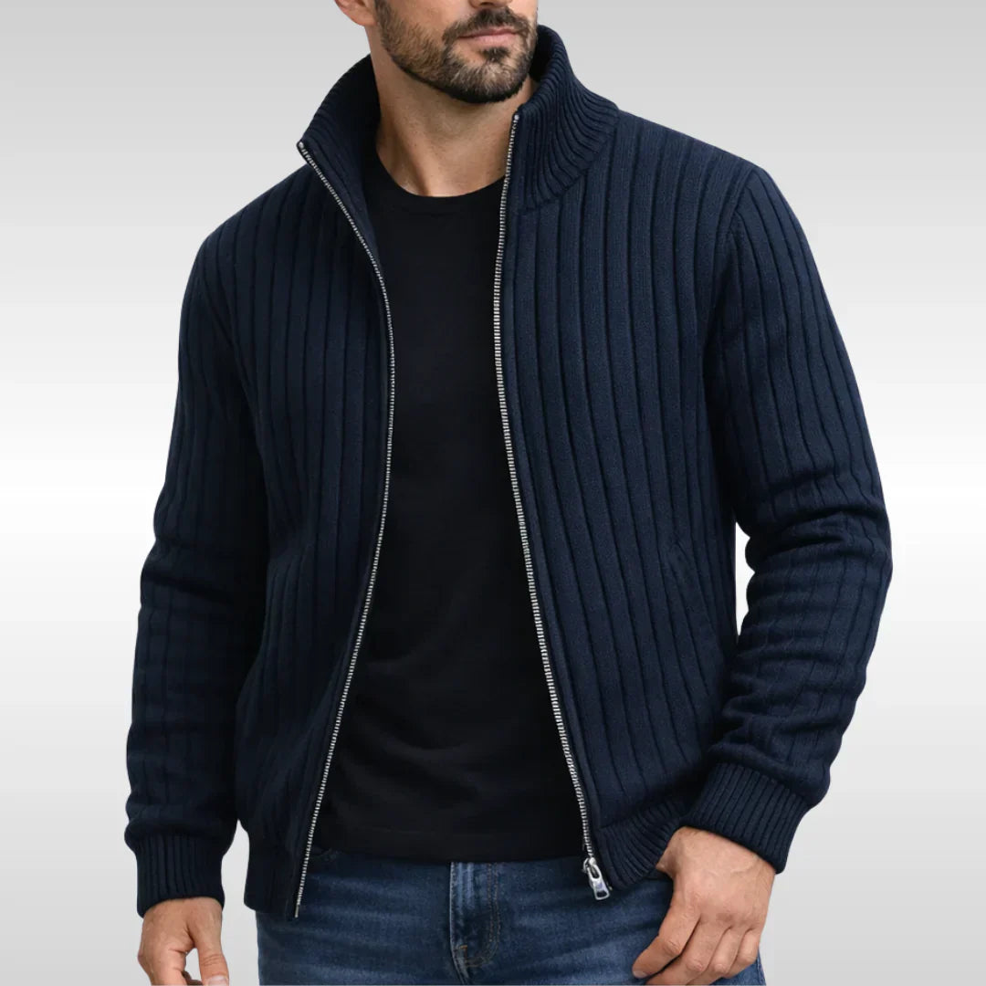 Privazz | Elegant Classic Zip Jacket – RibbedWarm™