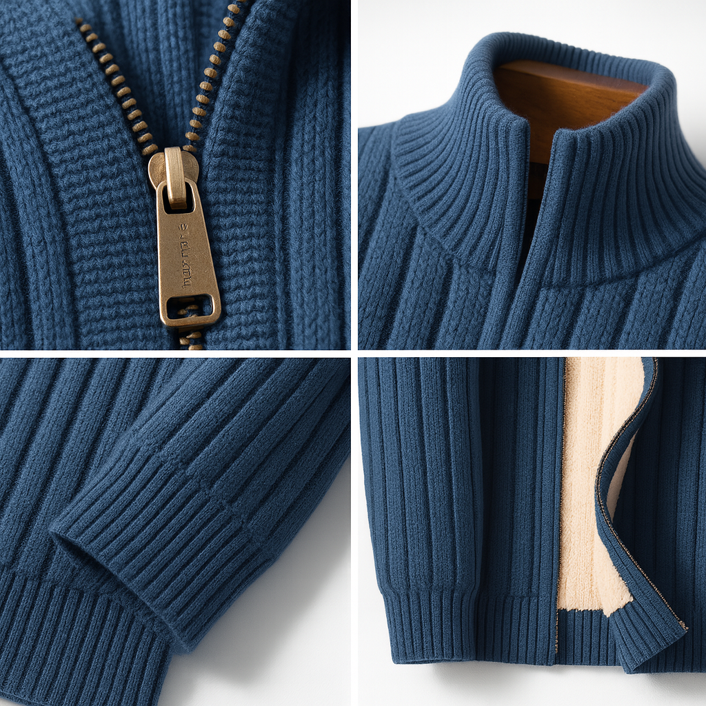 Privazz | Elegant Classic Zip Jacket – RibbedWarm™