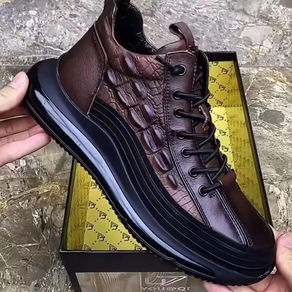 Privazz | Italian Crocodile Print Air Cushion Casual Shoes for Men - CrocoAir™