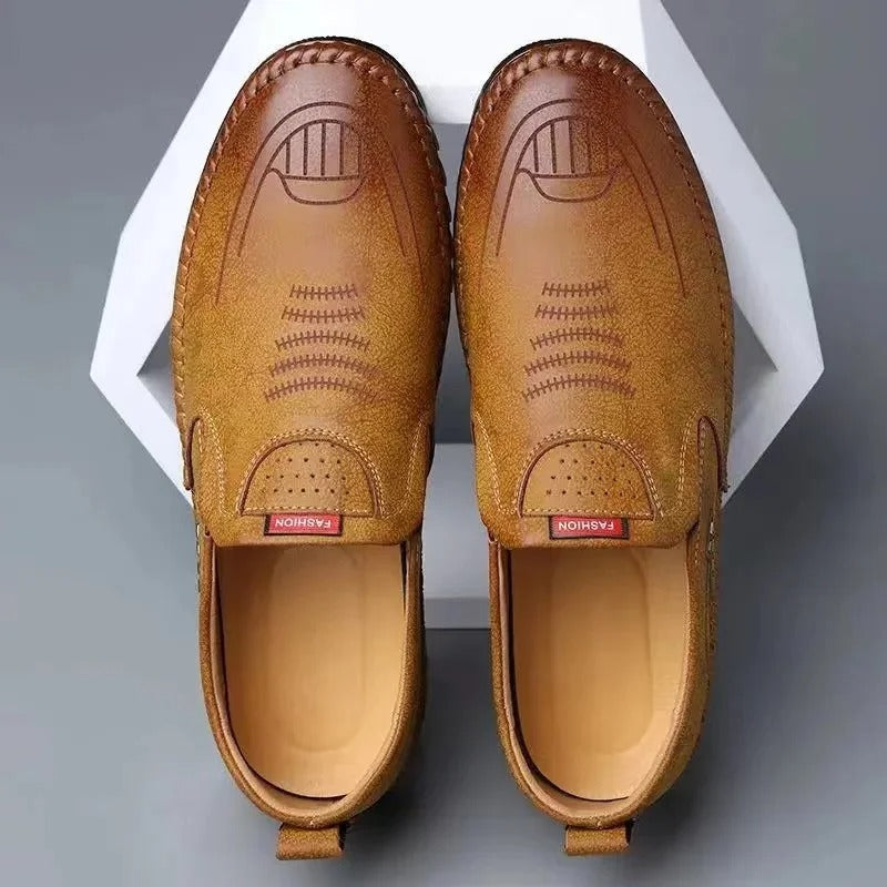 Privazz | Leather Slip-On Moccasins for Men