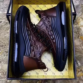 Privazz | Italian Crocodile Print Air Cushion Casual Shoes for Men - CrocoAir™